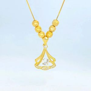 AE Six Fortune Beads DelicateSkirt Necklace for Women Light Luxury High-End Exquisite Fashionable Unique Design Versatile and Elegant Necklace