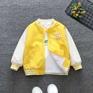 Jaket Varsity Baseball Anak Model Resleting RABBIT Baju Hangat Lengan Panjang Musim Dingin Fashion Terbaru Model Casual Korean Style Atasan Fashionable S M L XL XXL tersedia warna baby pink dan kuning Jaket Anak Polos Pakaian Terkini Desain Terbaru