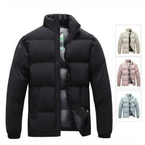 เสื้อแจ็คเก็ตดาวน์ ครอบคลุม เสื้อผ้าฝ้าย คอเสื้อกันลมที่เรียบง่าย แฟชั่น ล็อคอุณหภูมิ ให้อบอุ่น คู่