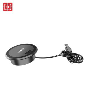 Furniture Embedded Wireless Charger - Black with USB Type-A & Wireless-Charging Port CE Certificate