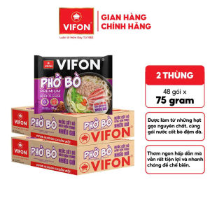 [VOUCHER 25%] Comb 2 Thùng 48 Gói Phở Bò VIFON 75g Có Gói Cốt Bò