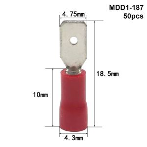 DORADO 50Pcs Insulated Wire Connectors 2.8/4.8/6.3mm FDD/MDD1.25/2/5.5 Quick Disconnects Durable Spade Electrical Crimp Terminal