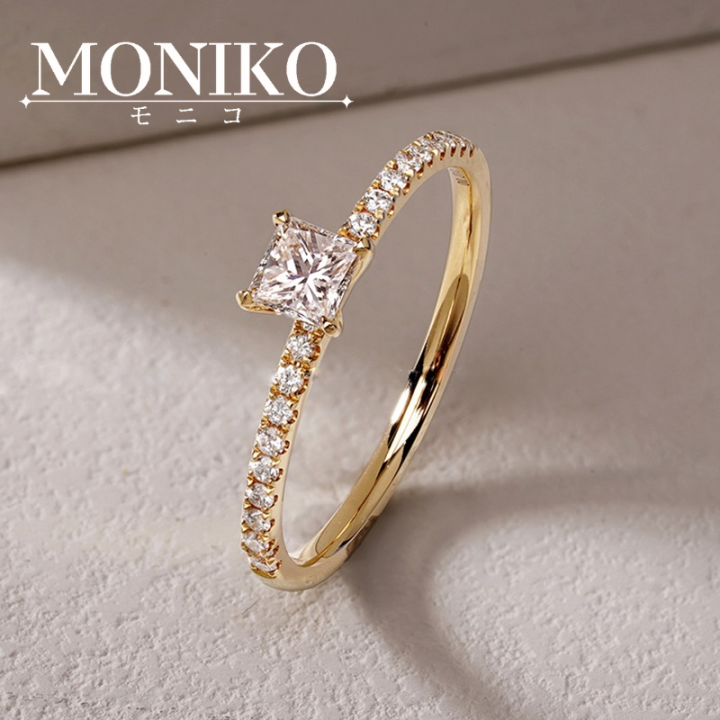 MONIKO 18k Gold Diamond ring Fashion originality Women Wedding Band  Engagement Ring Cubic Zirconia gift items for women accessories for women  jewelry