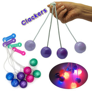 Anxiety Relieve Click Clack Clackers Balls Glowing Decompression Toys for Kids Adults Creative Antistress Luminous Balls Toys Lights Ball With Lights