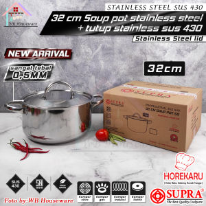 SUPRA Panci soup pot tutup stainless 28cm STAINLESS STEEL SUS430 / panci set masak goreng tumis rebus