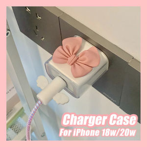 CrashStar เคสชาร์จไฟแบบโบว์สำหรับ iPhoneตัวป้องกันสายชาร์จเร็ว USB 18W 20W เคสแฟชั่น