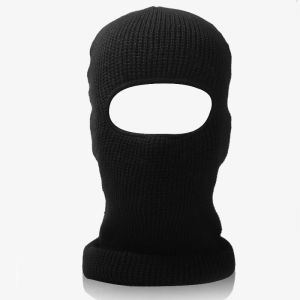 Sebo Penutup Kepala Lubang Rajut Polos Hitam Kupluk Ninja