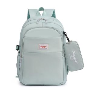 ABC BAG#4010  TRENDIES BAG NYLON MATERIAL SCHOOL BAGPACK WITH LARGE CAPACITY AND MULTI-COMPARTMENT