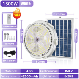 [Free Shipping]40000W solar ceiling light outdoor waterproof IP67  LED indoor light tricolor light  warm light  white light natural light solar light inside the house solar ceiling lamp chandelier ceiling lights with solar  panel remote control