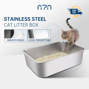 Nipiin Stainless Steel Cat Litter Box Hotel Pan Multifunctional Storage Large Space Nest Litter Box