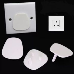 MixHome 20pcs Baby Safety Wall Socket Cover Seal Children Socket Plugs Power Safety with Caches Sockets EXTRA SAFE PLAIN WHITE