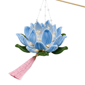 okdeals01 mid autumn festival lantern 中秋节灯笼diy Luminous Twisted Stick Lotus Flower Lantern Glowing 3D DIY Material Package with LED Portable Chic Handheld Lantern Mid-Autumn Festival