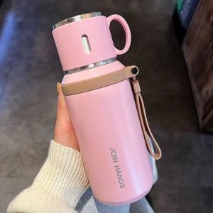 BAGUO(霸果) Tumbler Hot And Cold 24 Hours 316 Stainless Steel Insulated Water Bottle with Rope Tea Water Separation Sports Insulated Kettle Multifunctional 600ml Thermos Bottle Outdoor