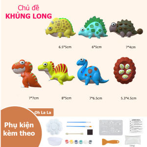 KÈM MÀU + CỌ VẼ + KHUÔN TƯỢNG- Bộ đồ chơi DIY Tô tượng tự làm bằng thạch cao nhiều chủ đề giúp bé thỏa sức sáng tạo