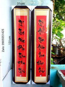 Hoành phi câu đối tổ tiên khung kính đầy đủ. Quà tặng nhà thờ ông bà cha mẹ quà tết