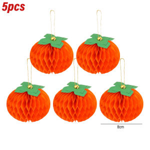 Yespery 10 cái Mặt dây chuyền quả hồng may mắn năm mới Trung Quốc bóng tổ ong hồng 3D cây trồng trong chậu trang trí nhà lễ hội treo lòng thòng