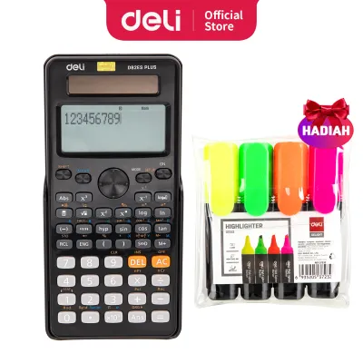 Deli Kalkulator Scientific Fungsi 252 Auto Power Off Garansi 3 Tahun Hitam ED82ES