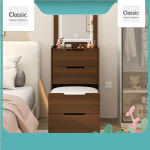 Small Bedroom Makeup Table with Storage Mini Dressing Table & Bedside Cabinet