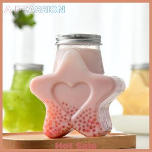 [A Peassion]💖[HOT SALE]🎈🎈 Creative Five-Pointed Star Shape Drink Bottle Tea Cup Pentagonal Beverage Bottle Home Outdoor Milk Bottle Pet Milk Tea Juice Cold Drink Bottle