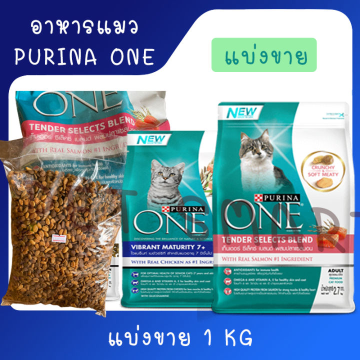Purina One อาหารแมวสูตรแซลมอนและไก่ 1 กก. ลดภูมิแพ้และขนร่วง