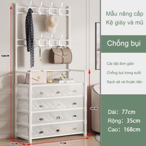 Kệ 5 tầng để giày dép có màng chắn bụi kệ giày dép 5 tầng khung thép chịu lực cao cấp