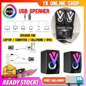Malaysia Seller* mini RGB USB Speaker Laptop Desktop Stereo Speaker PC Computer Speaker Gaming Speaker lighting speaker