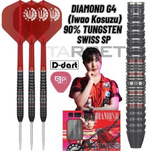TARGET STEEL TIP DARTS - 22G/24G Target Japan DIAMOND GEN 4 ( Iwao Kosuzu ) (SWISS) SP 90%TUNGSTEN DART SET