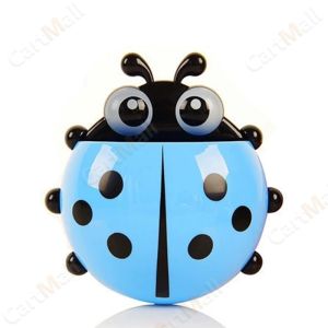 Ladybug Cartoon Toothbrush Holder Bathroom Toothbrush Toothpaste Wall Suction Holder Rack Container