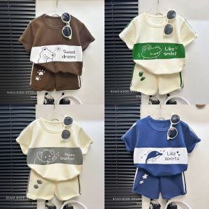 Setelan anak laki laki lucu terbaru 2024 baju anak lengan pendek 1-5 tahun