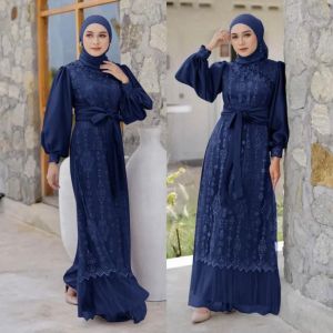Gamis Maxy Rona Sinta Baju Muslim Terlaris Maxi Wanita Muslimah Terbaru Kekinian Dress Tile Mutiara Mewah Modern Zianka
