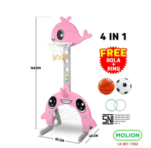 001-1502 SNI Mainan Ring Bola Basket Anak 4in1 Gawang Bola Anak Ring Latihan Motorik