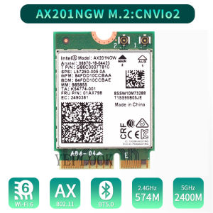 Wi-Fi 6 3000Mbps Intel Wifi Card AX201 AX201NGW Dual Band 2.4Ghz/5Ghz 2.4Gbps AX3000 3000Mbps 2400Mbps+574Mbps Wireless Card Bluetooth 5.0 802.11ac/ax Network Card AX201NGW Only for Intel 10 Gen or Above with M.2 Key E CNVio 2 Slot