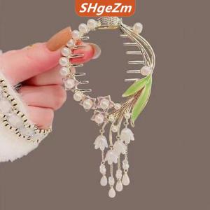 [COD] SHgeZm Kẹp tóc nơ bện kẹp tóc bướm ngọc trai kẹp tóc đuôi ngựa khóa kẹp tóc phụ kiện Hàn Quốc