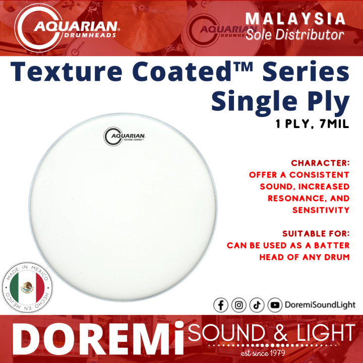 Aquarian Texture Coated 1ply 10mil Drum Head ( TC ) Lazada