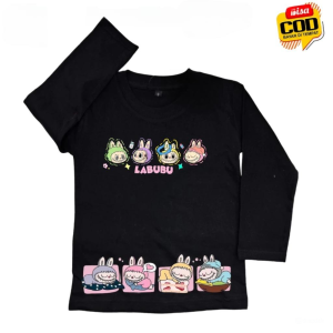 Kaos Atasan Anak Perempuan Milabu Kids Bahan  Katun Combed 24s Apk Sablon Gambar Labubu Viral Fashion Anak Terbaru Kekinian S M L XL XXL 3XL