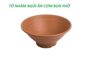 Tô nhựa melamine nhám ngói đựng cơm bún phở tô xoắn miện loe - Tox16/17/18