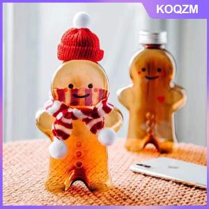KOQZM Cute Gingerbread Man Drinking Cup Portable Shaker Drink Bottle Kitchen Milk Tea Water Bottle Home Couple Christmas Bottle Gifts