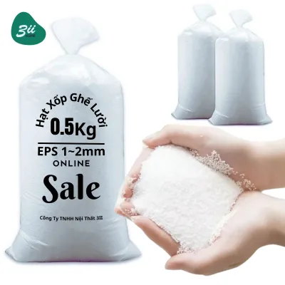 Hạt xốp nhồi ghế lười EPS 1–2mm 3II HOME 0.5kg hạt nhỏ êm ái đàn hồi cao khử mùi dùng cho gối sofa