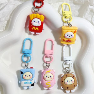 Sanrio pusingan bola/ais krim/snek kentang goreng rantai kunci kartun comel resin loket simulasi makanan main loket pasangan aksesori beg