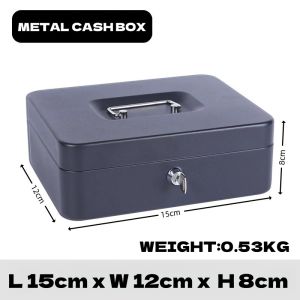 Cash Box with Lock and Money Tray Money Box Portable Safe Box Removable Coin Saving Organizer