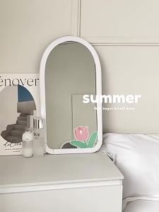 Multi-function HD Cermin Makeup Mirror HD Aesthetic Mirror Dinding for Table Wall Mirror Hanging Tidur Mandi  镜子