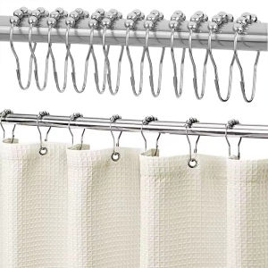 48/24/12Pcs Universal Shower Curtain Hooks: Curtain Hook Shower Rod Ring Hanger Bathroom Curtain Accessories