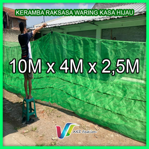 KERAMBA IKAN MODERN - Keramba ikan Jumbo Waring Jaring Kasa Hijau siap Pakai DIJAHIT DOUBLE MENGGUNAKAN BENANG NILON Ukuran 10x4x25