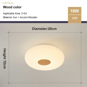 Nordic Wooden Ceiling Light for Bedroom Dining Room Light Study and Hallway Celing Lamp