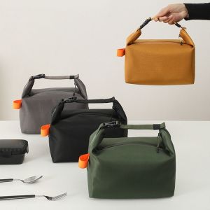 ANGFEW Handheld Fruit Fresh-keeping Pouch Large Capacity Foldable Insulated Handbag Portable Waterproof Nylon Lunch Bag for Home