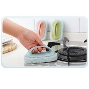 Magic Sponge Cleaning Brush Tiles Handle Brush Wash Bowl Sponge Draft Bathroom Kitchen Clean Tool [In Stock]