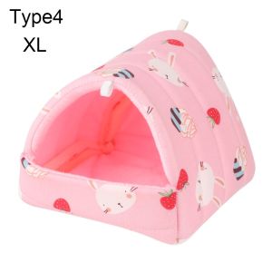 JUSTODO Colorful Rabbit Squirrel Winter Comfortable Guinea Pig Nest Hamster House Small Animal Sleeping Bed Warm Mat