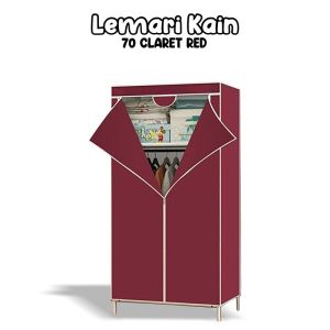 lemari pakaian portable lemari portable lemari baju 2 sisi lemari kain + gantungan baju resleting