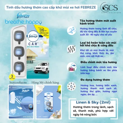 Tách lẻ 1 kẹp tinh dầu thơm xe hơi Febreze dung tích 2ml Kẹp khe gió điều hòa xe hơi