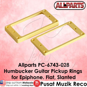 Allparts PC-6743 Slanted Side Flat Bottom Humbucker Pickup Ring Set for Epiphone Guitar Black/Cream Gitar Elektrik